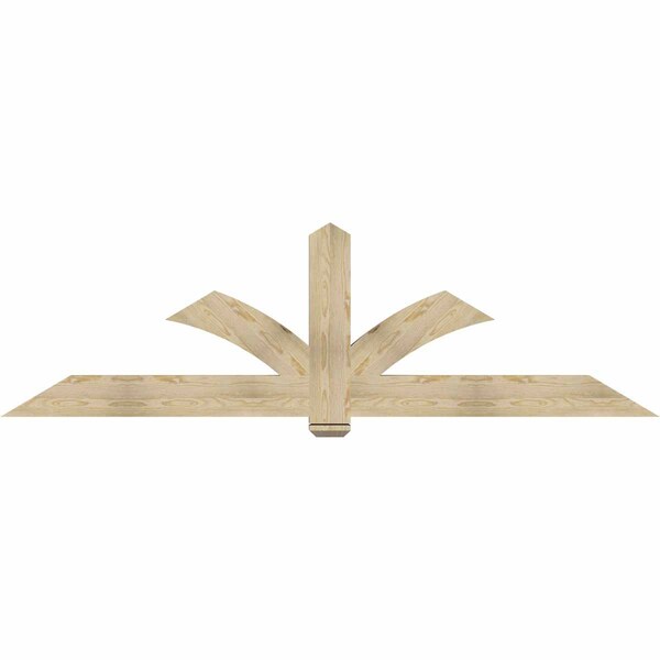 Ekena Millwork Redmond Rough Sawn Timber Gable Bracket, Douglas Fir, 96"W x 28"H x 4"D x 6"F, 7/12 Pitch GBW096X28X0406RED00RDF - main